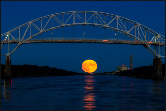Full Moonrise Sagamore Bridge